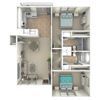 2 Bed 2 Bath Down